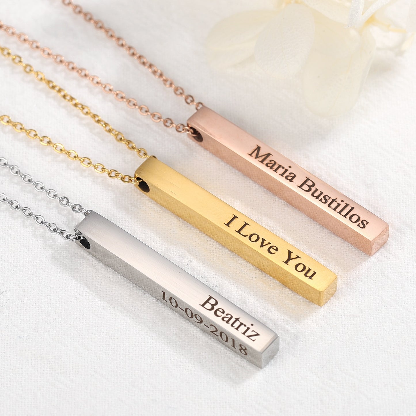 Engraved Bar Necklace