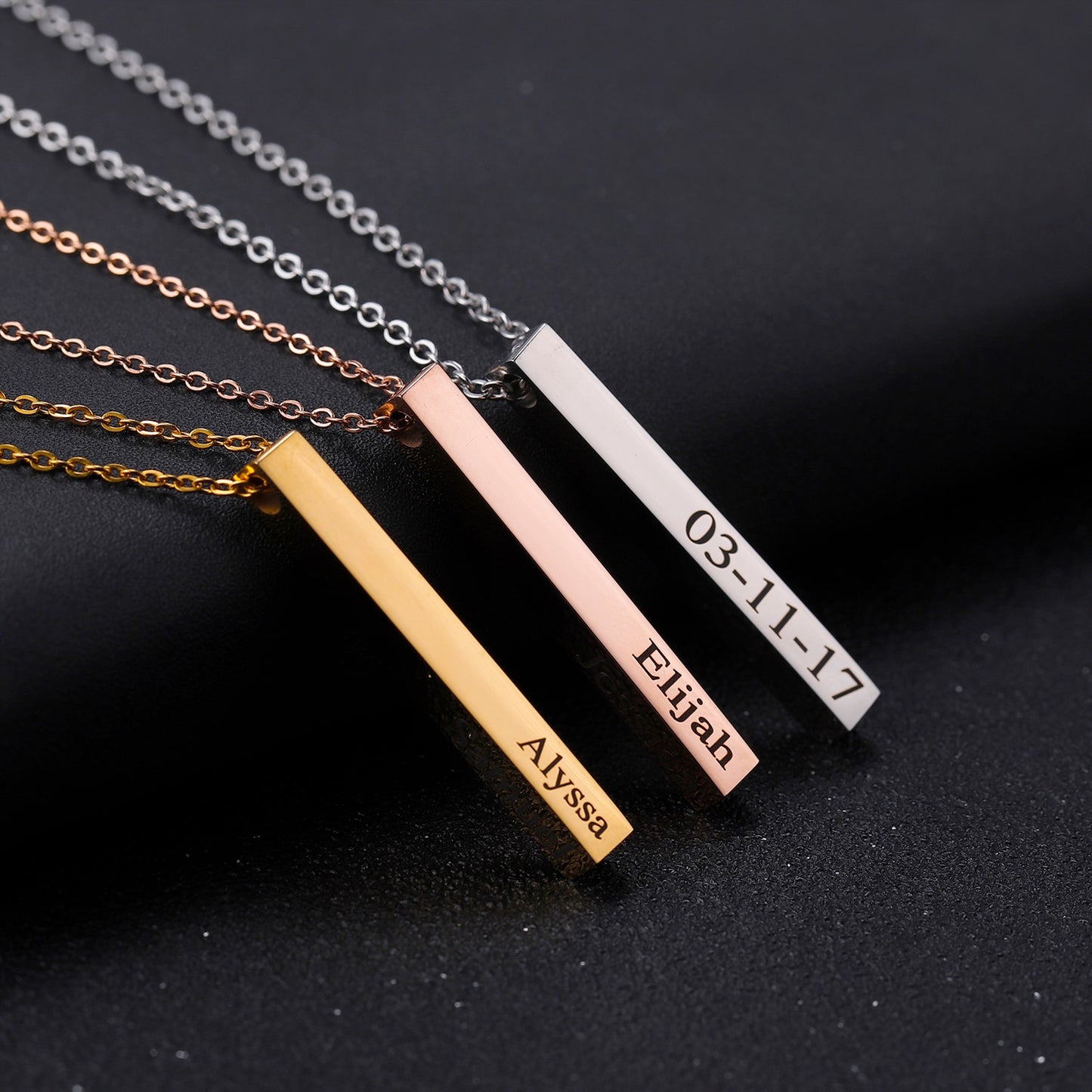 Engraved Bar Necklace