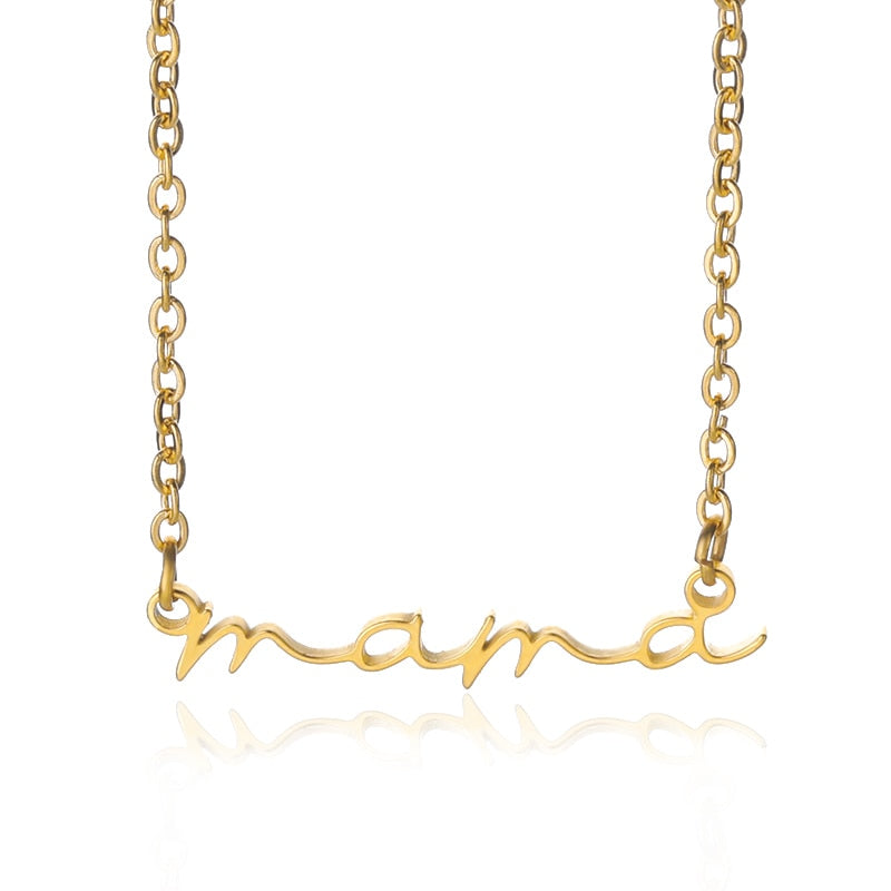 Dainty Mama Necklace in gold color