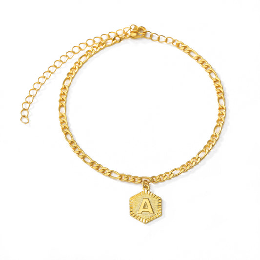 Anklet with initial letter