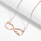 Personalized Infinity Necklace With Date in rose gold color