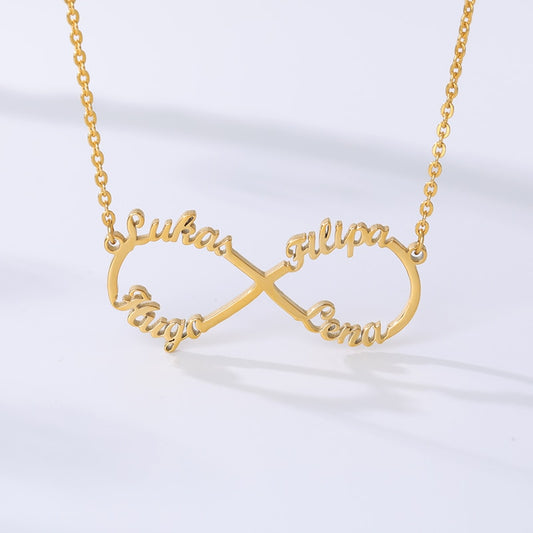 Four Names Necklace in gold color