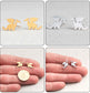 Dragon Stud Earrings in gold and Silver Color compared to the size of a coin