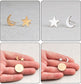 Moon and Star Mismatch Earrings in gold and silver color in comparison with size of coinlor