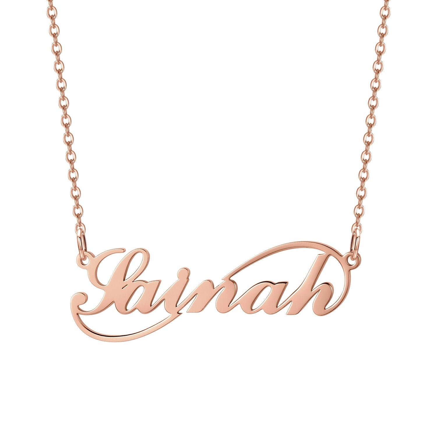 Infinity Name Necklace in rose gold color