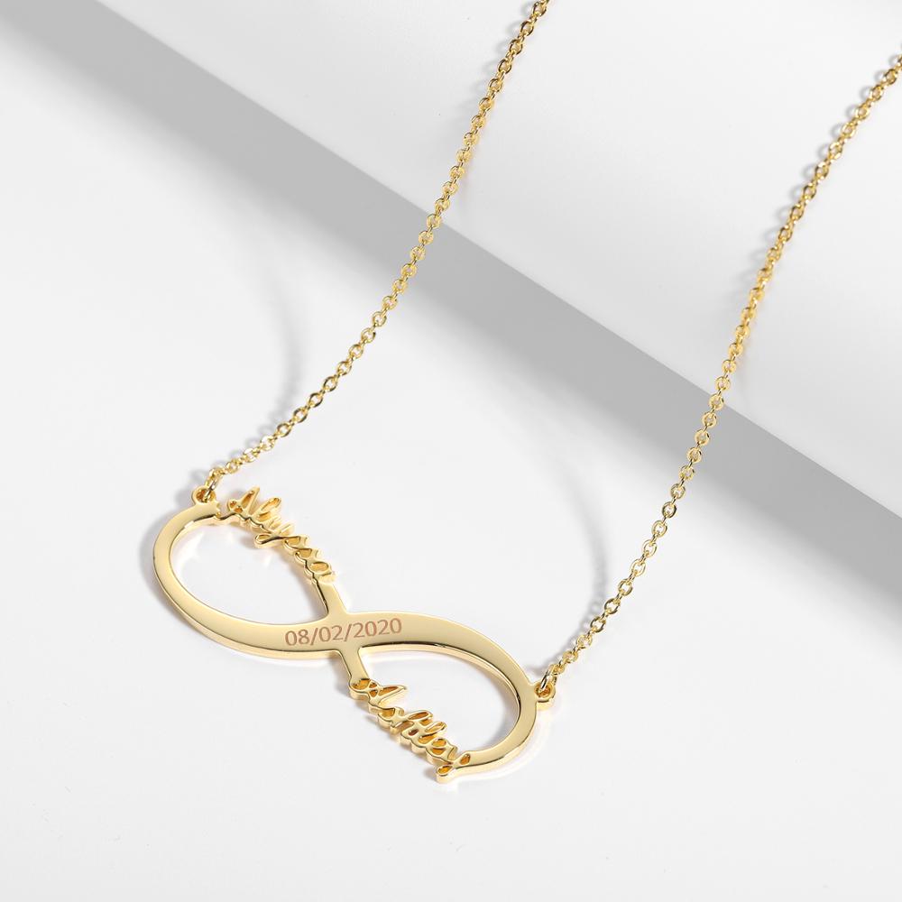 Personalized Infinity Necklace in gold color