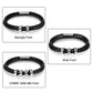 three Braided Leather Men Bracelets  with difrent font customisation