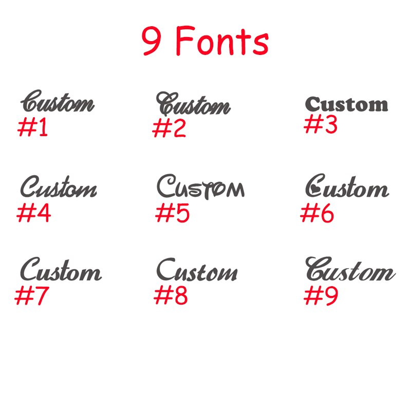 9  fonts for Custom Name Bracelet