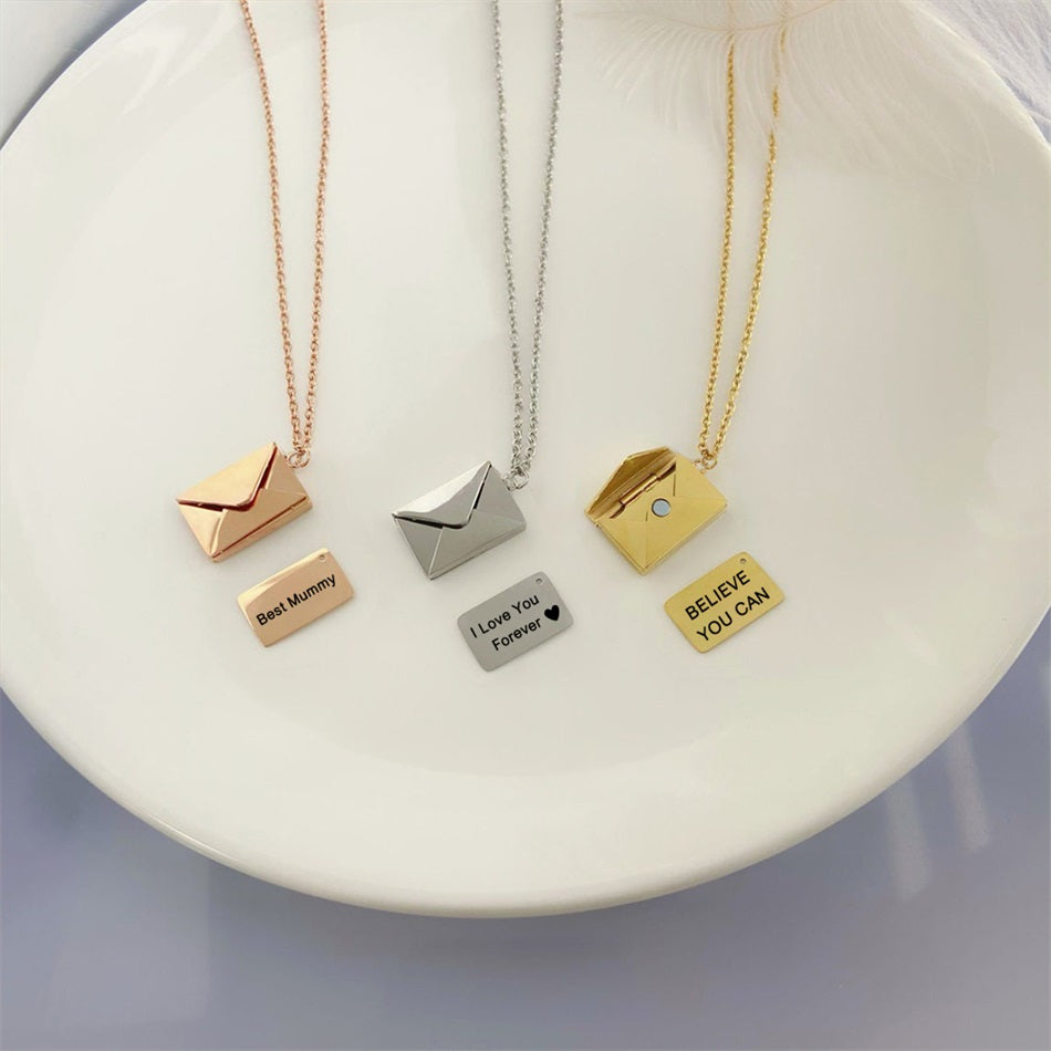 PS I Love You Letter in Envelope Necklace | Brooklyn Charm
