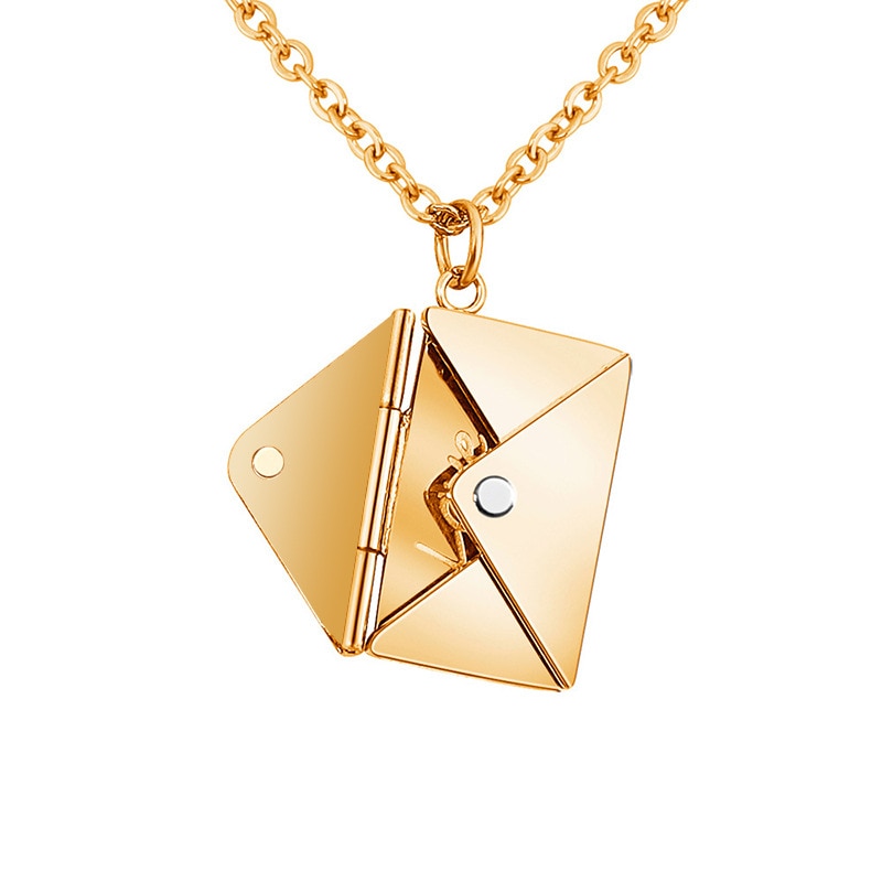 Pendant in a form of an envelope in gold color