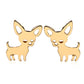 Chihuahua Stud Earrings in Gold color