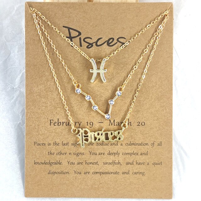 Zodiac Sign Necklace Set