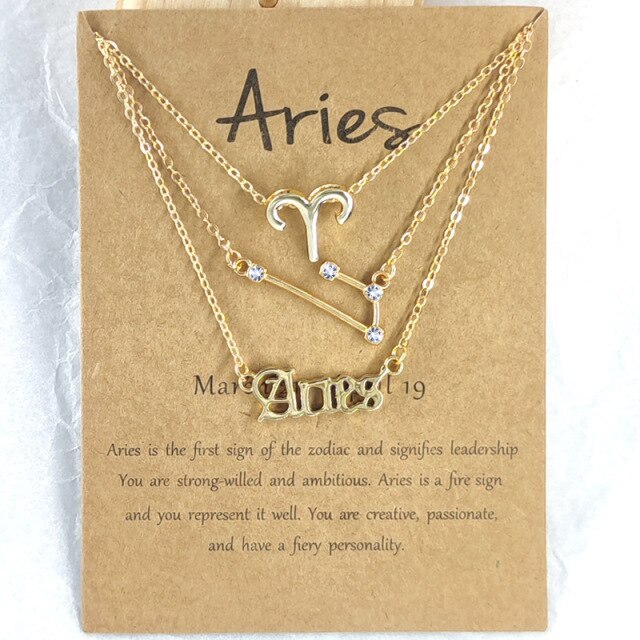 Zodiac Sign Necklace Set