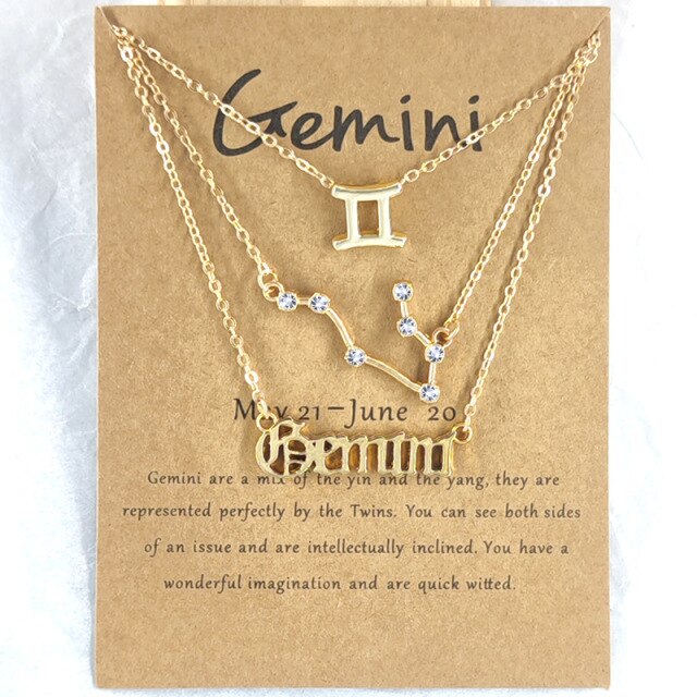 Zodiac Sign Necklace Set