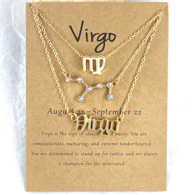 Zodiac Sign Necklace Set