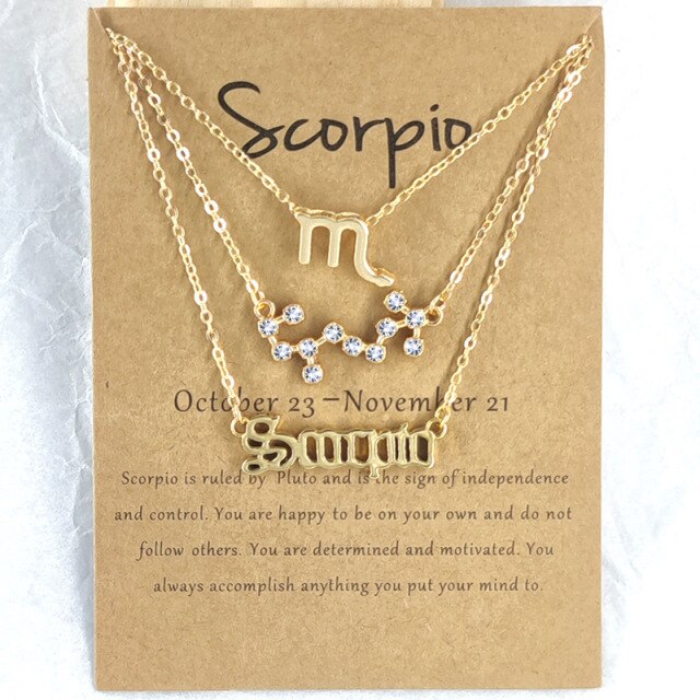 Zodiac Sign Necklace Set