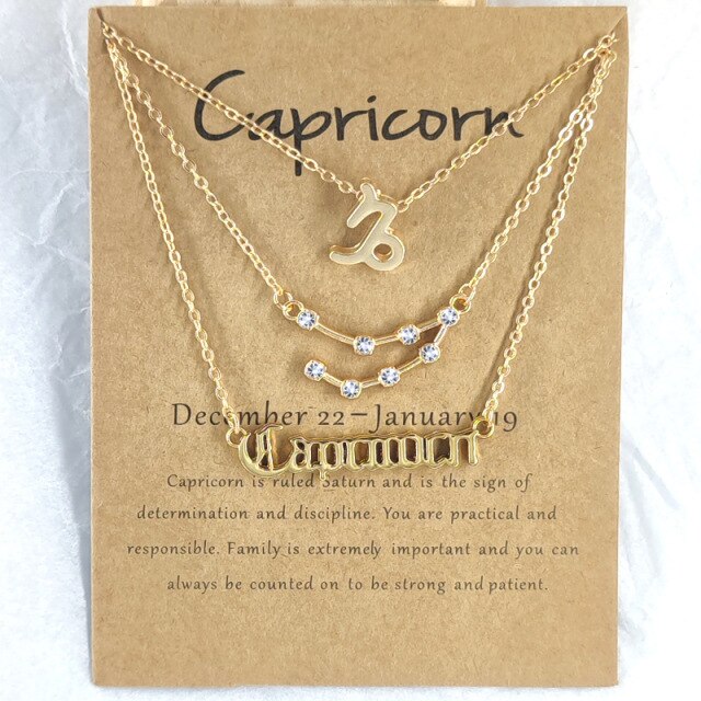 Zodiac Sign Necklace Set